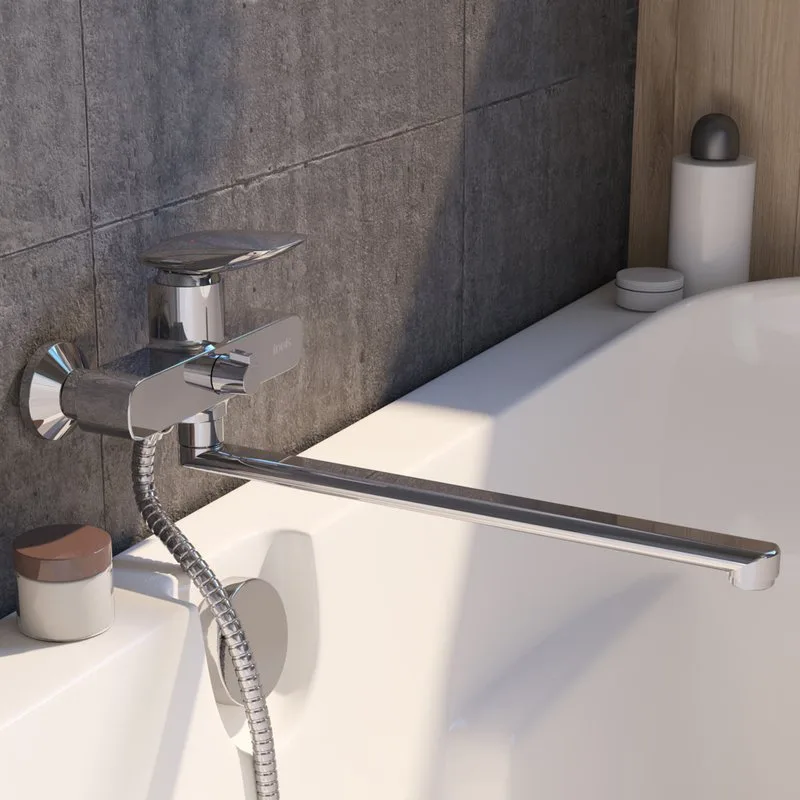 Смеситель с длинным изливом для ванны IDDIS Stone STOSB00i10WA Sancos — официальный сайт