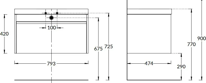 Тумба под раковину без столешницы KERAMA MARAZZI Modula 80 подвесная, белая глянцевая Sancos — официальный сайт
