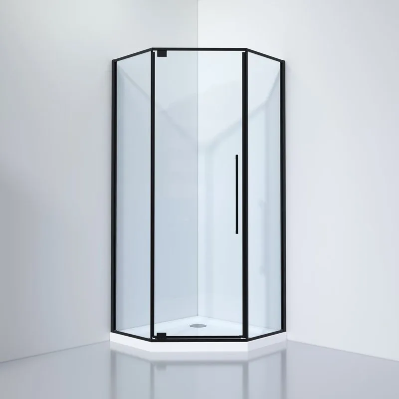 Душевой уголок Black&White Stellar Wind S815 BC 100х100, профиль черный, стекло прозрачное Sancos — официальный сайт