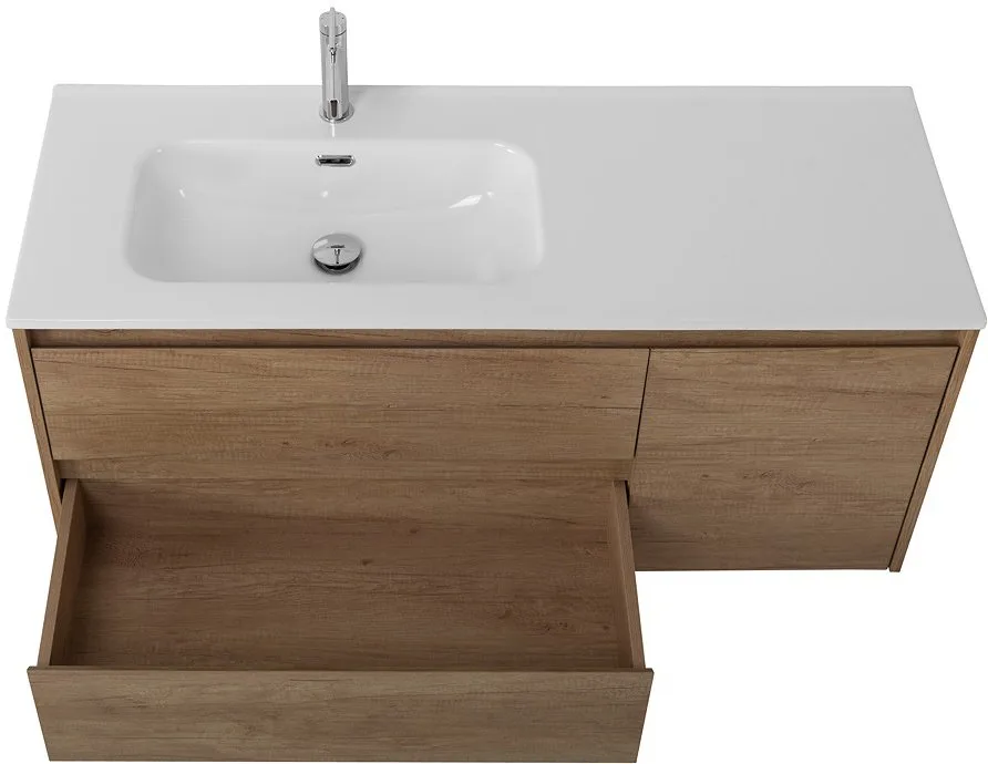 Тумба под раковину без столешницы BelBagno Kraft 120 L, 2 ящика, дверца, rovere nebrasca nature Sancos — официальный сайт