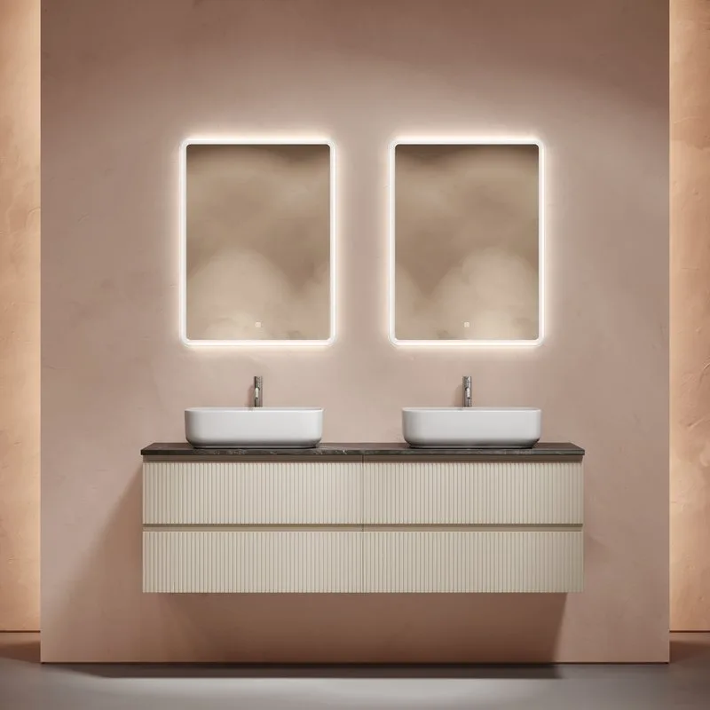 Тумба с раковиной Sancos Snob T 160 beige soft, столешница черный мрамор TT160A1X, раковина CN5043 Sancos — официальный сайт