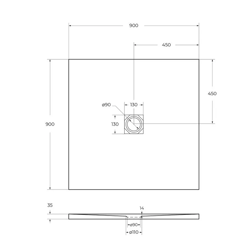 Поддон для душа BelBagno Uno TRAY-MR-UNO-A-90-35-W-NO 90х90, белый, с сифоном Sancos — официальный сайт