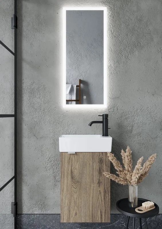 Тумба с раковиной Sancos Mini 35 R подвесная, дуб чарльстон Sancos — официальный сайт