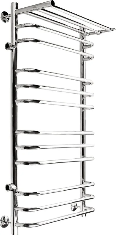 Полотенцесушитель водяной Indigo Brace LBCW100-50PL-б/п-60, с полкой, серебристый Sancos — официальный сайт