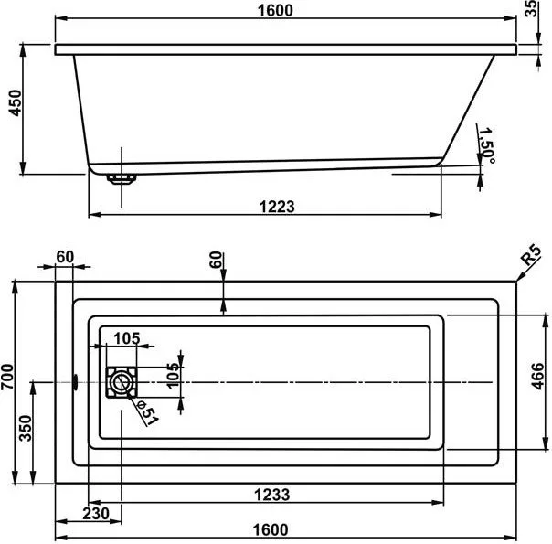 Акриловая ванна Vagnerplast Cavallo 160x70 см, пристенная, ультрабелая Sancos — официальный сайт