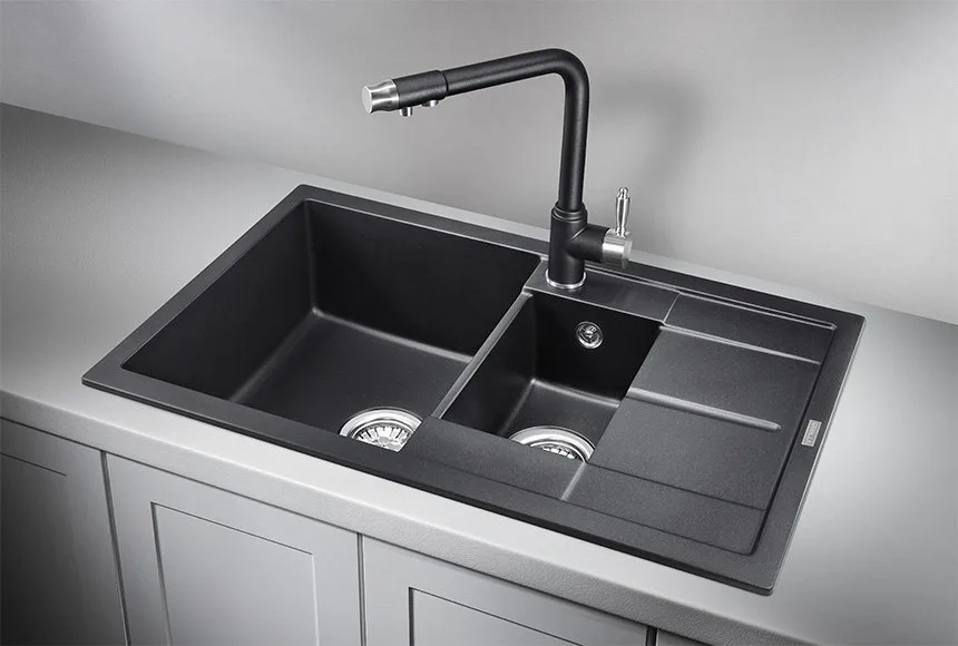 Мойка кухонная Granula 7802 шварц Sancos — официальный сайт