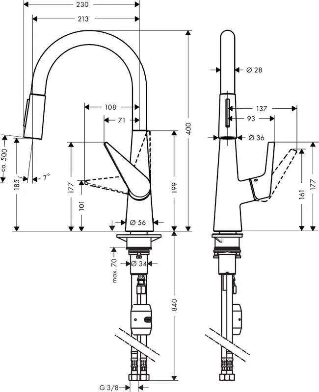 Смеситель для кухни Hansgrohe Talis S 72813000 Sancos — официальный сайт