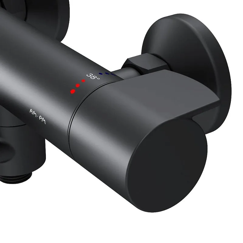 Термостатический смеситель AM.PM X-Joy F85A50022, для ванны с душем, черный Sancos — официальный сайт