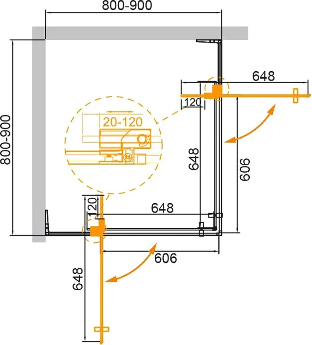 Душевой уголок Cezares Slider A 2 80/90 C Cr Sancos — официальный сайт