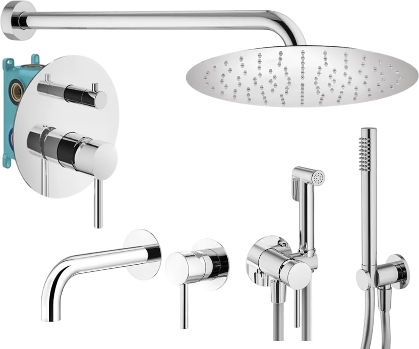 Комплект для ванной Plumberia Selection Ixo KITZXO18CR210 С ВНУТРЕННЕЙ ЧАСТЬЮ, хром Sancos — официальный сайт