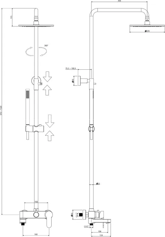 Комплект для ванной Paffoni Light KITZCOL632NO006 С ВНУТРЕННЕЙ ЧАСТЬЮ, черный матовый Sancos — официальный сайт