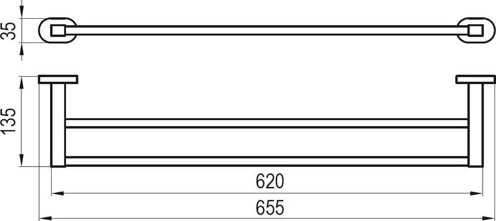 Полотенцедержатель Ravak Chrome CR 320.00 66 см, двойной Sancos — официальный сайт