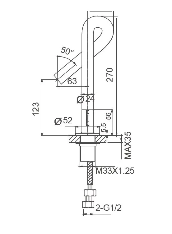 Смеситель для раковины Wonzon & Woghand Loop WW-111-00-508 черный матовый Sancos — официальный сайт