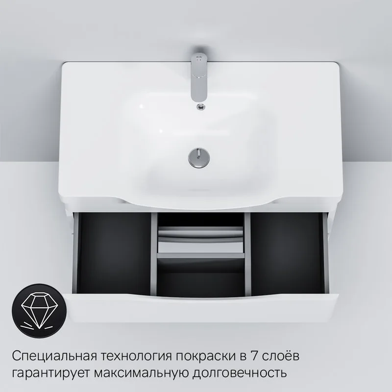 Тумба под раковину без столешницы AM.PM Like 80 напольная, белый глянец Sancos — официальный сайт