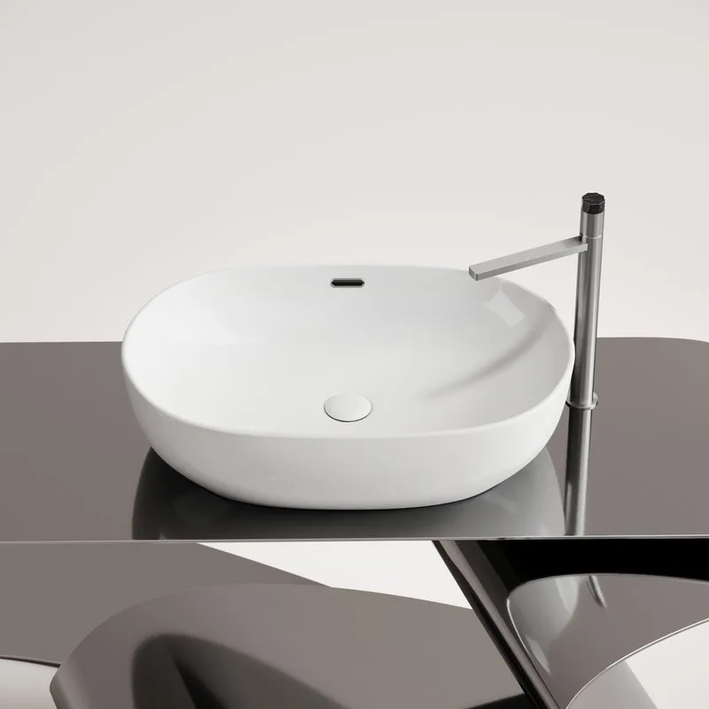 Накладная раковина Ceramicanova Element CN6064 белая глянцевая Sancos — официальный сайт