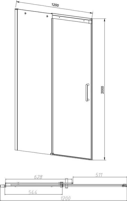 Душевая дверь в нишу Vincea Dice VDS-4D120CLB 120 см, профиль черный Sancos — официальный сайт