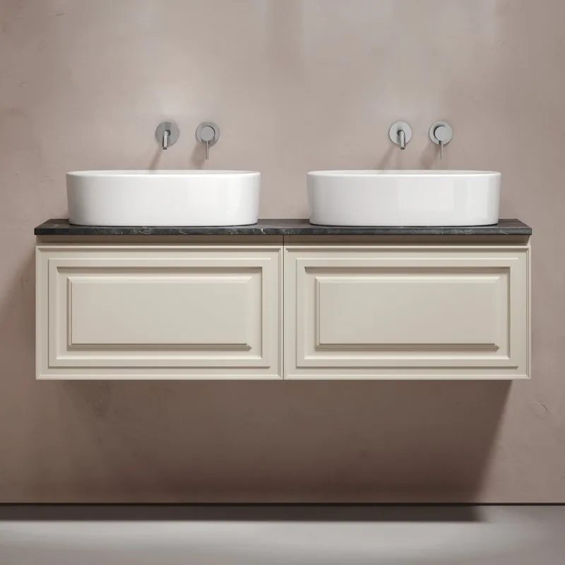 Тумба с раковиной Sancos Very 140 beige soft, столешница черный мрамор TT140A1, раковина CN6075 Sancos — официальный сайт