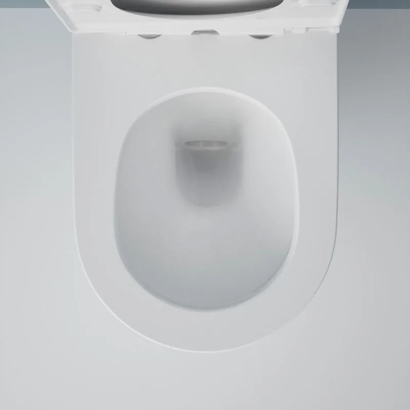 Подвесной унитаз Esbano Clavel-53T ESUPCLAV53TW белый глянец безободковый, смыв Торнадо, с сиденьем  Sancos — официальный сайт