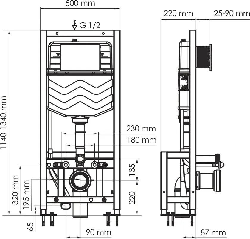 Система инсталляции для унитазов Wasserkraft Dill 61TLT.010.ME.BN01, с кнопкой смыва никель Sancos — официальный сайт