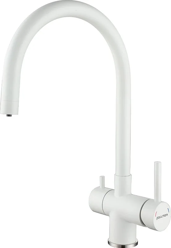 Смеситель для кухни Paulmark Heller He213218-WH белый матовый Sancos — официальный сайт