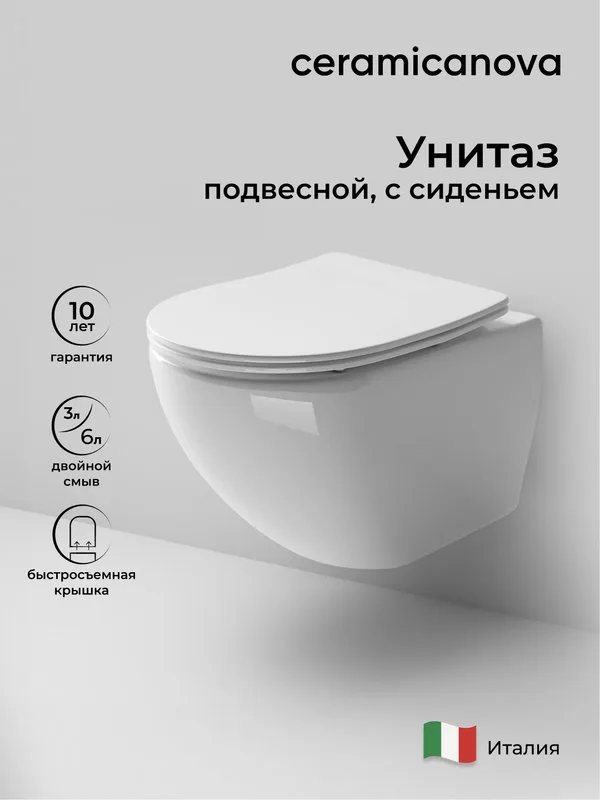 Унитаз подвесной Ceramicanova Metropol CN4002 Sancos — официальный сайт