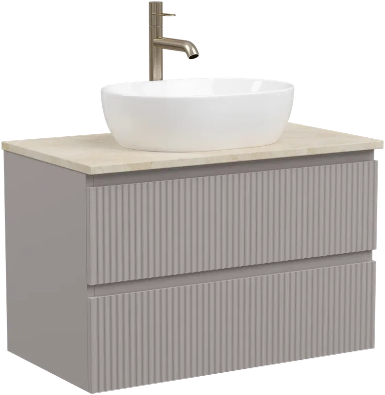 Тумба с раковиной Sancos Snob R 80 см, doha soft, столешница бежевая, раковина CN6019 Sancos — официальный сайт