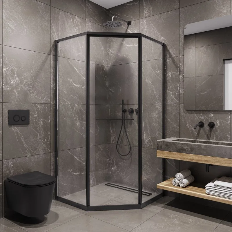 Душевой уголок Timo TTSS-100/03C-8L 100x100 см, профиль черный, стекло прозрачное Sancos — официальный сайт