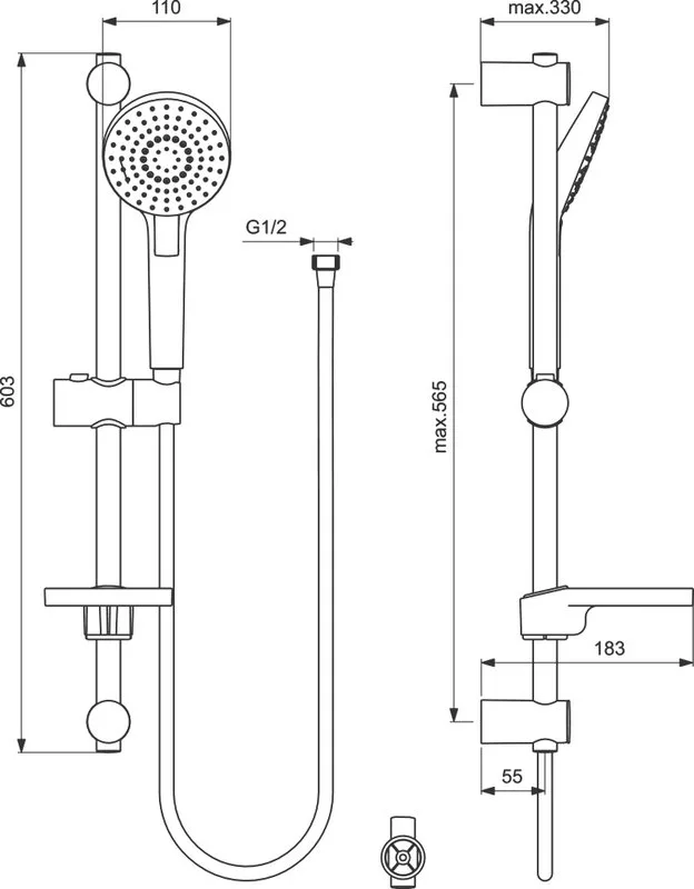 Душевой гарнитур Ideal Standard IdealRain B2620AA Sancos — официальный сайт