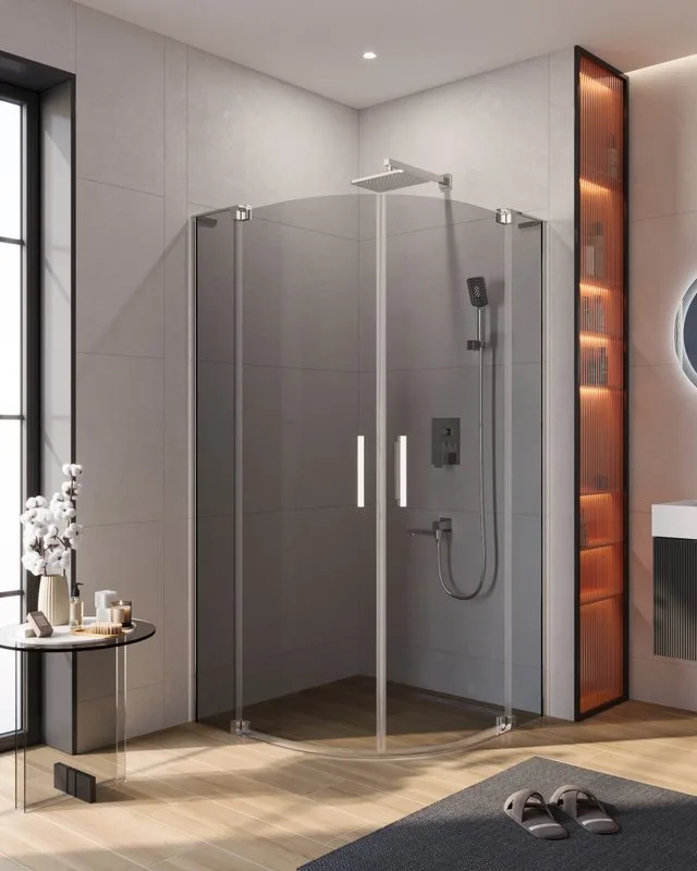 Душевой уголок Cezares Slider R 2 90/100 Grigio Cr профиль хром, стекло серое Sancos — официальный сайт