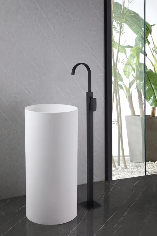 Напольный смеситель для раковины Abber Wasserfall AF8640B, С ВНУТРЕННЕЙ ЧАСТЬЮ, матовый черный Sancos — официальный сайт