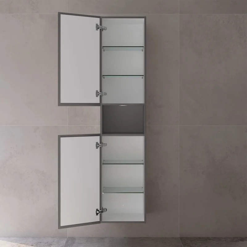 Шкаф-пенал для ванной Keuco Stageline 32831 L, инокс матовый, с подсветкой Sancos — официальный сайт