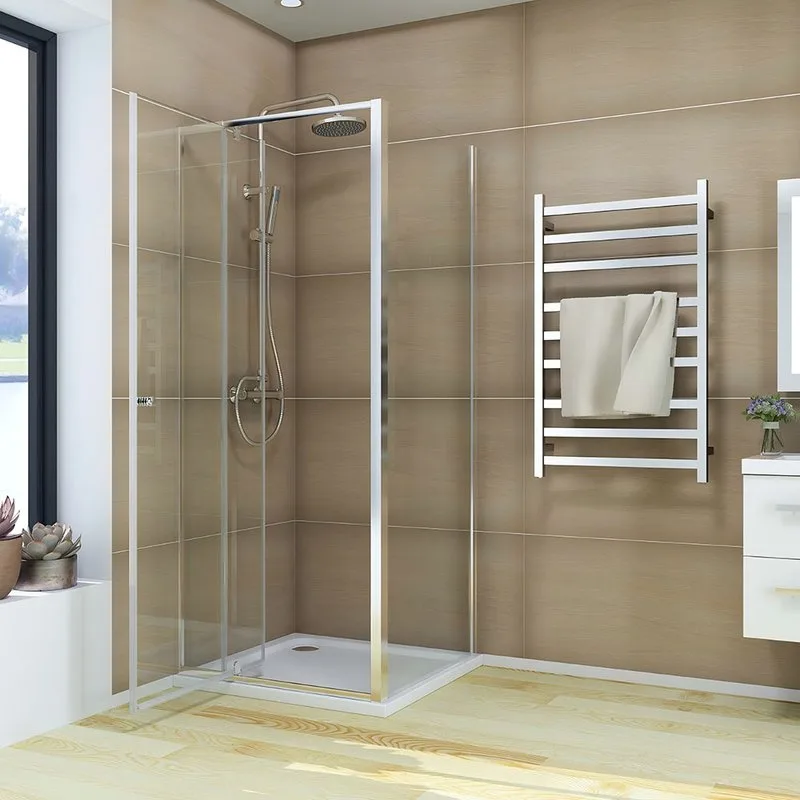 Душевой уголок Veconi Rovigo RV-026 80х100 см, профиль глянцевый хром, стекло прозрачное Sancos — официальный сайт