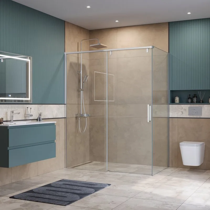 Душевой уголок BelBagno Soft Close-1 AH-1-150/100-C-Cr профиль хром Sancos — официальный сайт