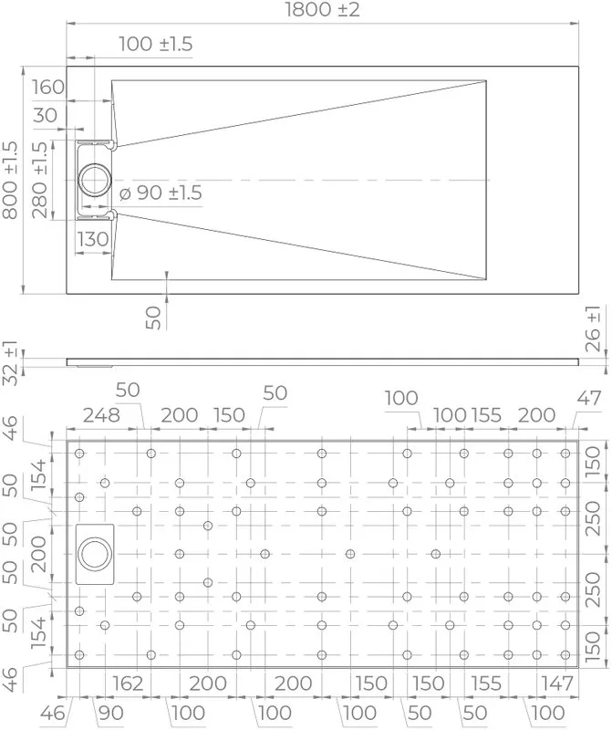 Поддон для душа RGW TUS W 180x80 Sancos — официальный сайт