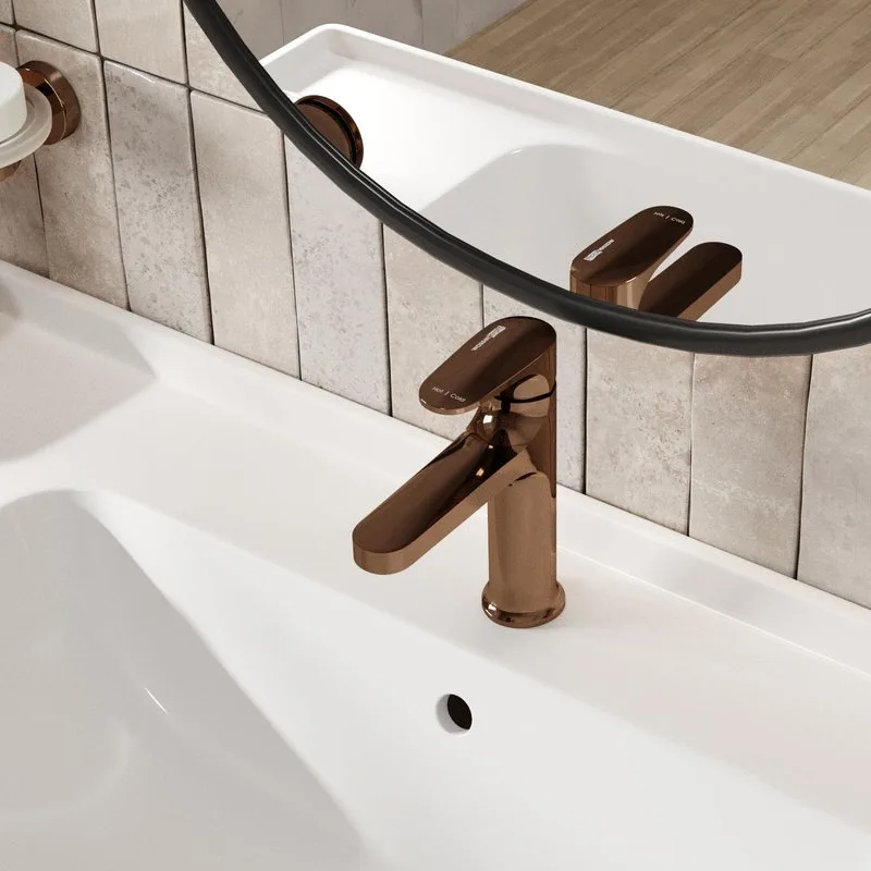 Смеситель для раковины Wasserkraft Asphe 7703 розовое золото PVD Sancos — официальный сайт