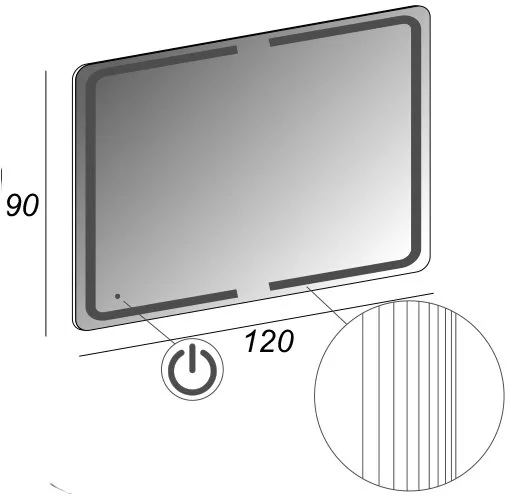 Зеркало Cezares 90х120 c LED-подсветкой touch system Sancos — официальный сайт