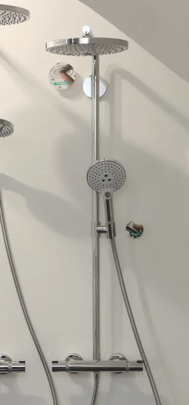 Душевая стойка Hansgrohe Raindance Select S 240 2jet 27129400, Showerpipe Sancos — официальный сайт