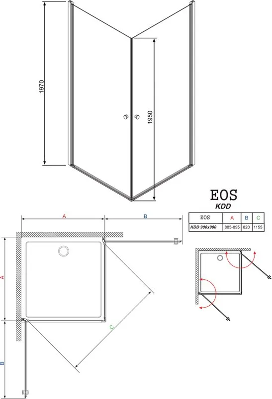 Душевой уголок Radaway EOS KDD 90 интимато Sancos — официальный сайт