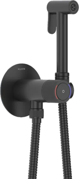 Гигиенический душ AQUATEK Бетта AQ1023MB со смесителем, С ВНУТРЕННЕЙ ЧАСТЬЮ, матовый черный Sancos — Оригинал