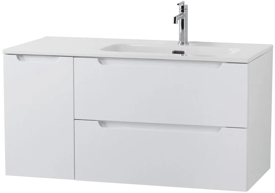 Тумба под раковину без столешницы BelBagno Etna 100 R 2 ящика, дверца, bianco lucido Sancos — официальный сайт