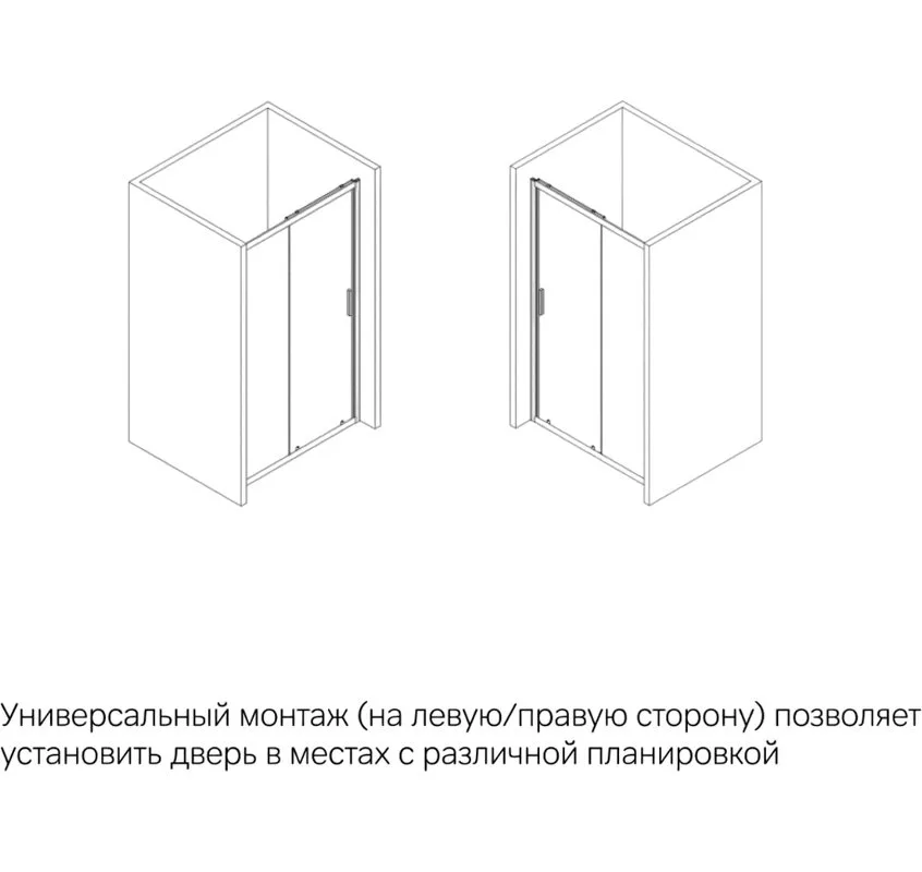 Душевая дверь в нишу AM.PM Gem Solo W90G-100-1-195BG 100 см Sancos — официальный сайт