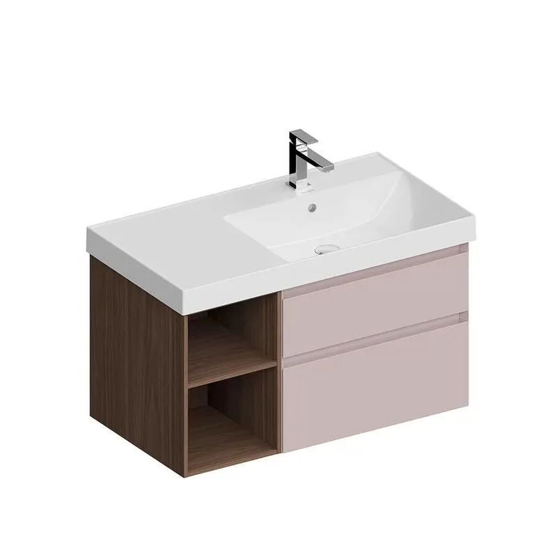 Тумба под раковину без столешницы KERAMA MARAZZI Cubo 90, правая подвесная, с ящиками и полкой, маль Sancos — официальный сайт