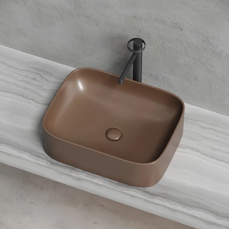 Накладная раковина Ceramicanova Element CN6052MDB темно-коричневая матовая Sancos — официальный сайт