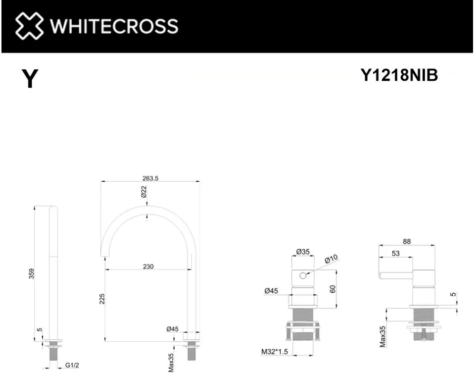 Смеситель для раковины WHITECROSS Y Y1218NIB брашированный никель Sancos — официальный сайт