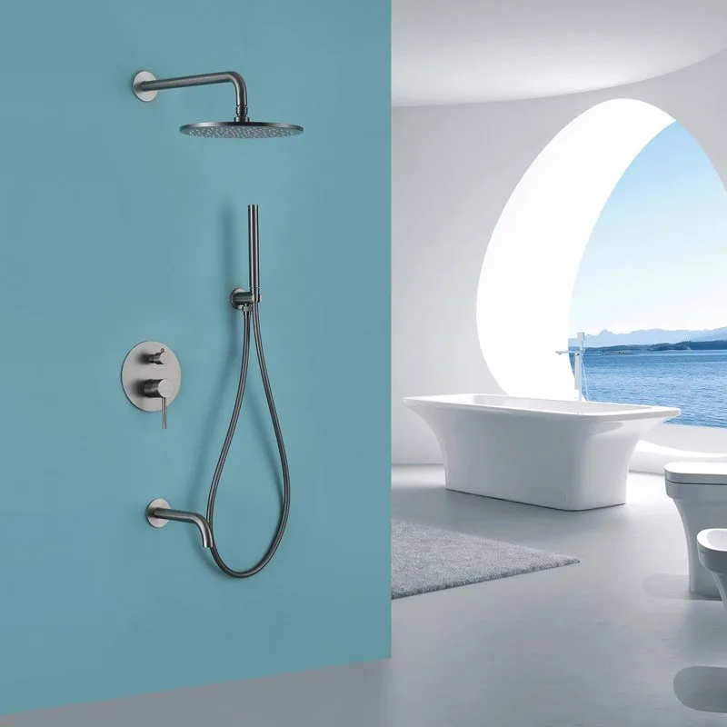 Душевой комплект Abber Wasser Kreis AF8117NG С ВНУТРЕННЕЙ ЧАСТЬЮ, никель Sancos — официальный сайт