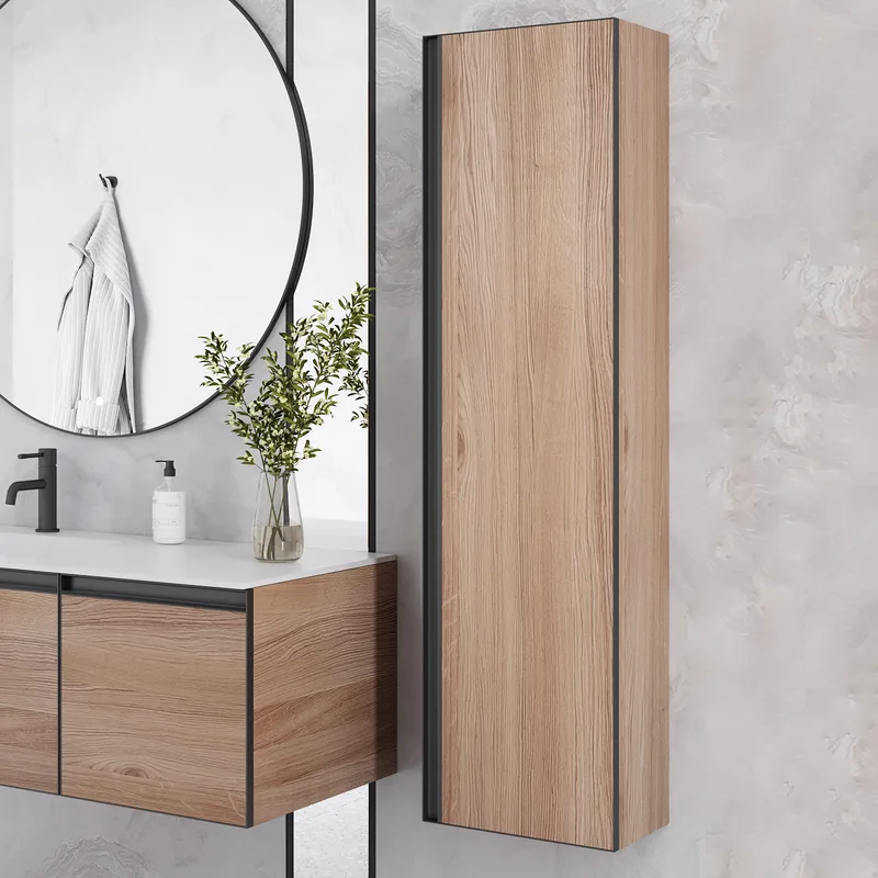 Шкаф-пенал для ванной Armadi Art Quatro willow, профиль anthracite Sancos — официальный сайт