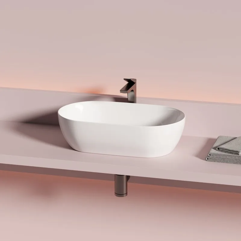 Раковина накладная Ceramicanova Twist овальная 50 см цвет белый CN12001 Sancos — официальный сайт