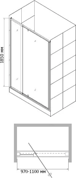 Душевой уголок RGW Passage PA-02+70 см (97-110)x70x185 профиль хром, стекло прозрачное Sancos — официальный сайт