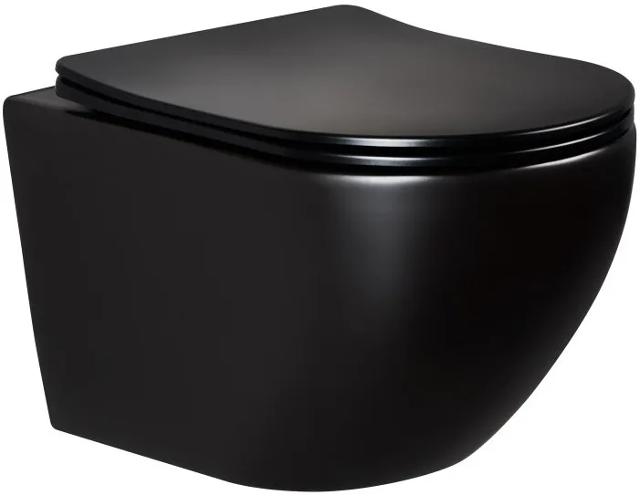 Унитаз подвесной Splendy Light LI10152VTYBM безободковый, Торнадо, с микролифтом, черный матовый Sancos — официальный сайт
