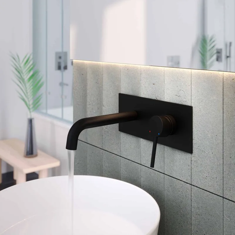 Смеситель для раковины Berges Ventas R 076010 С ВНУТРЕННЕЙ ЧАСТЬЮ, черный матовый Sancos — официальный сайт
